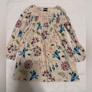 Tea Collection Blue and Red Floral Long Sleeve Dress